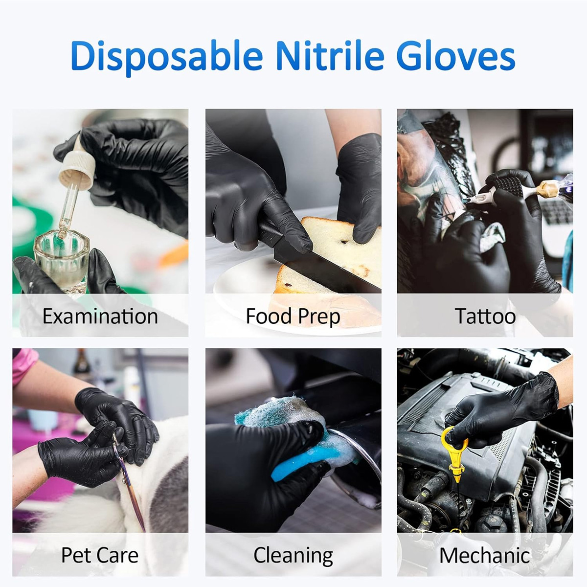 10/50 Pcs Disposable Black Nit - Medical Gloves ulasan dan harga