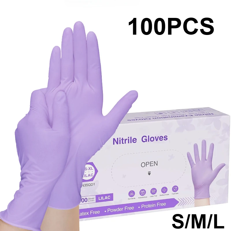 10-100pcs Disposable Purple Ni - Medical Gloves ulasan dan harga
