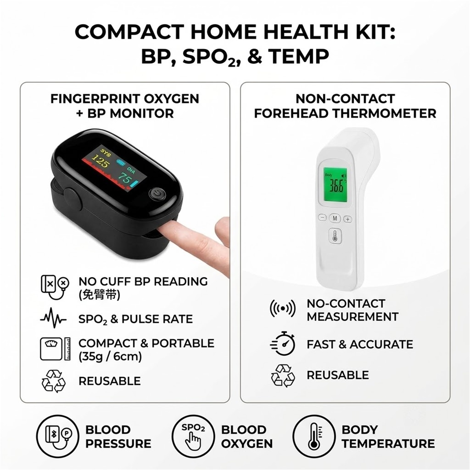 Body IR Thermometer Non-contac - Pulse Oximeter ulasan dan harga