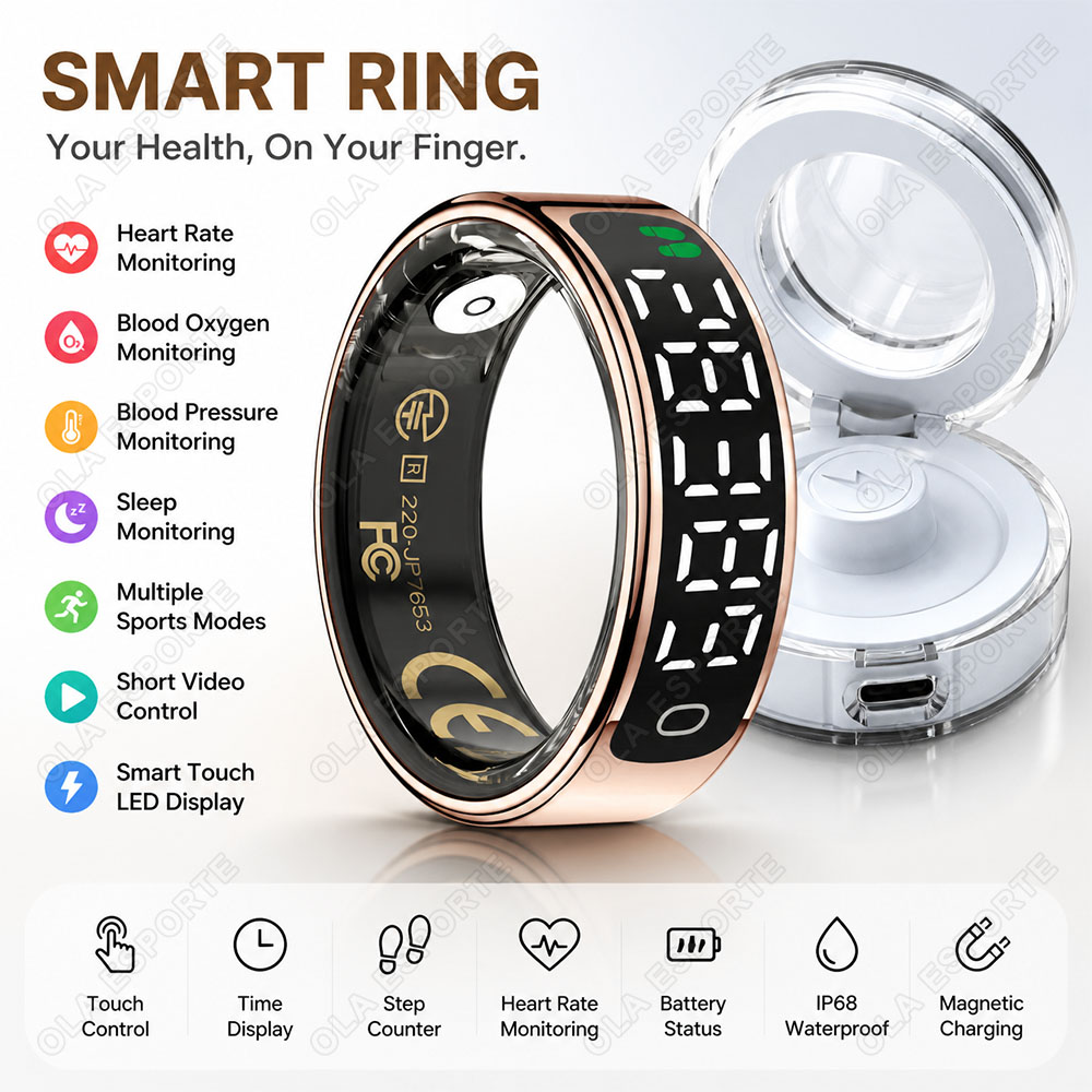 Smart Ring with Charging Case  - Blood Pressure Monitor ulasan dan harga