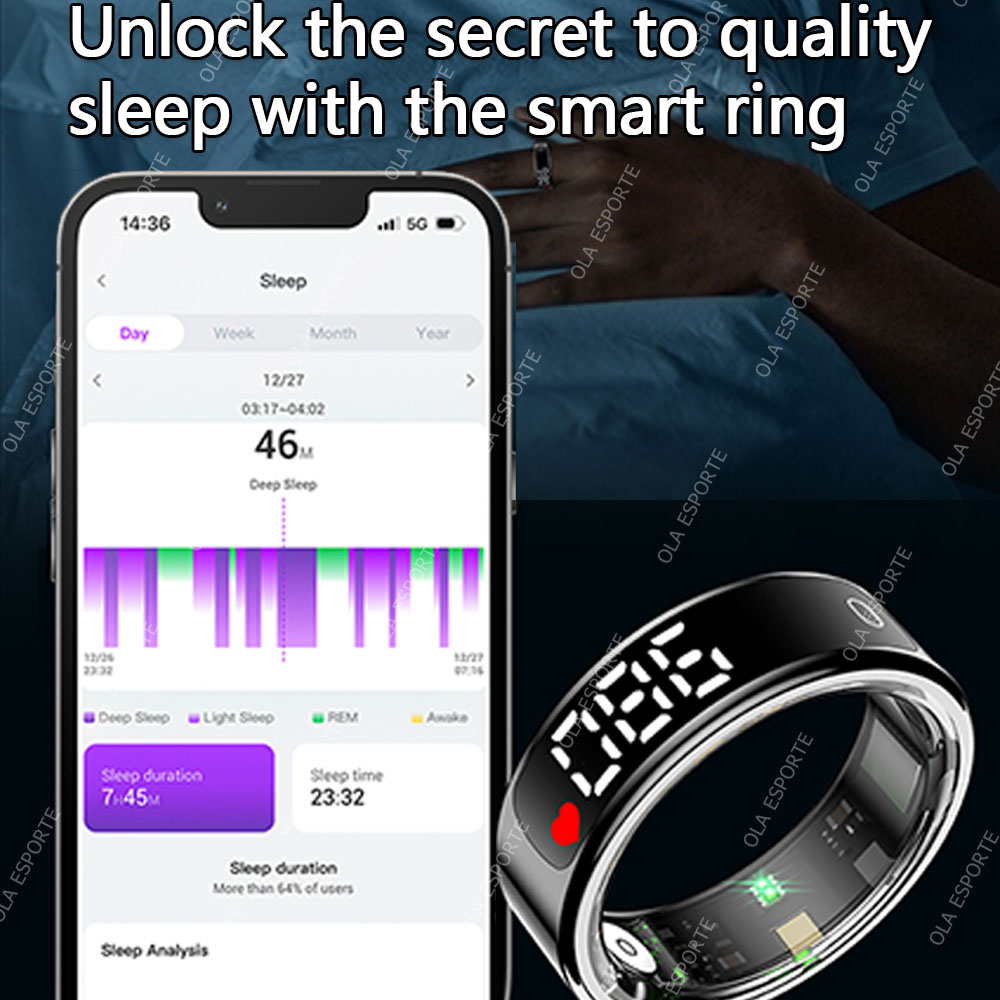 Smart Ring with Charging Case  - Blood Pressure Monitor ulasan dan harga