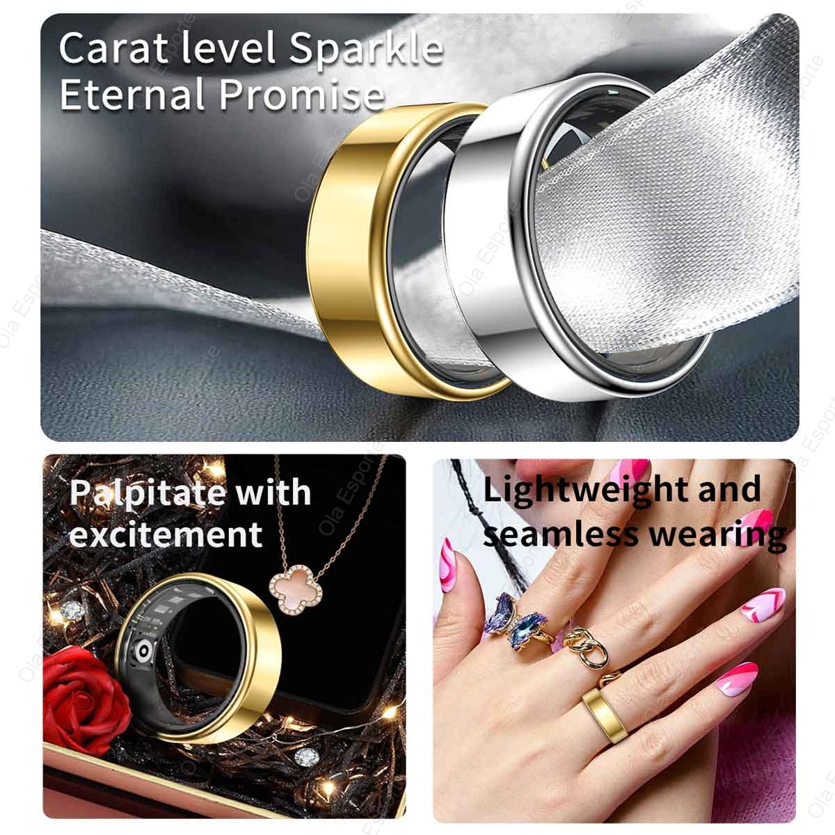 Titanium Alloy Smart Ring, Hea - Blood Pressure Monitor ulasan dan harga